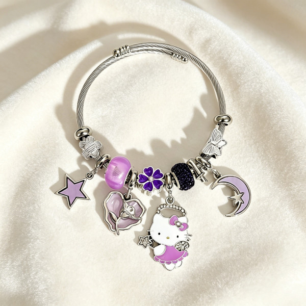 Bracelet Pearl Butterfly Love Multi Element Hello Kitty Large Hole Pearl Bracelet