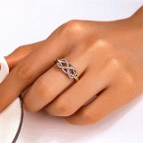 S925 Pure Silver Unlimited Lucky 8-Knot Zircon Ring Women's Food Ring