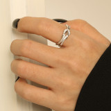 S925 silver  Zircon Love Friendship Ring Female Ring Tail Ring