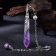 Natural amethyst pink crystal pendant, single pointed hexagonal pillar necklace, yoga accessories, spiritual swing, FM external