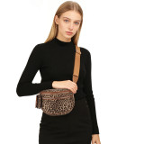 Chessboard Shell Bag Leopard Pattern Large Capacity Crossbody Bag Casual Versatile Women's Shoulder Bag