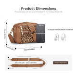 Color Block Multi-functional Zippered Crossbody Bag Square PU Single Shoulder Bag Wallet Adjustable Shoulder Strap