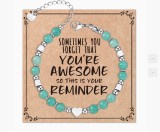 4MM Bohemian style couple bracelet, natural stone bead powder, zebra turquoise graduation season bracelet