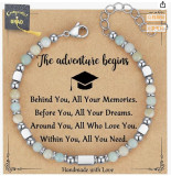 4MM Bohemian style couple bracelet, natural stone bead powder, zebra turquoise graduation season bracelet