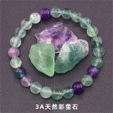 Natural Crystal Agate Raw Stone Single Circle Bracelet Natural Stone Men's and Women's Beaded Bracelet