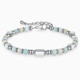 4MM Bohemian style couple bracelet, natural stone bead powder, zebra turquoise graduation season bracelet