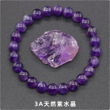 Natural Crystal Agate Raw Stone Single Circle Bracelet Natural Stone Men's and Women's Beaded Bracelet