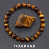 Natural Crystal Agate Raw Stone Single Circle Bracelet Natural Stone Men's and Women's Beaded Bracelet