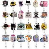 Cat-themed fun elastic closure cartoon decorative document folder CAT pull-tab pendant