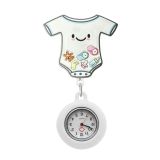 Cute cartoon nurse doctor fun rocking music stretchable wall clock creative badge identification case pocket watch