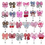 Brogue Knot Series Fun Snap Fastener Sparkling Stretch Clasp ID Card Holder Decorative Pin