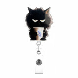 Cat-themed fun elastic closure cartoon decorative document folder CAT pull-tab pendant