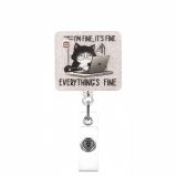 Cat-themed fun elastic closure cartoon decorative document folder CAT pull-tab pendant