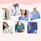 Nurse doctor Yilakou glittering powder elastic badge pendant creative name tag pocket watch