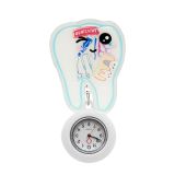 Cute cartoon nurse doctor fun rocking music stretchable wall clock creative badge identification case pocket watch