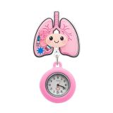 Cute cartoon nurse doctor fun rocking music stretchable wall clock creative badge identification case pocket watch