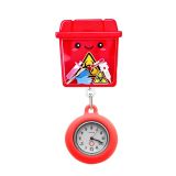 Cute cartoon nurse doctor fun rocking music stretchable wall clock creative badge identification case pocket watch