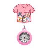 Cute cartoon nurse doctor fun rocking music stretchable wall clock creative badge identification case pocket watch