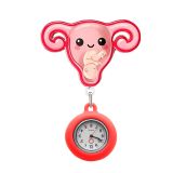 Cute cartoon nurse doctor fun rocking music stretchable wall clock creative badge identification case pocket watch