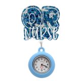 Nurse doctor Yilakou glittering powder elastic badge pendant creative name tag pocket watch