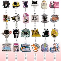 Cat-themed fun elastic closure cartoon decorative document folder CAT pull-tab pendant