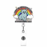 Cat-themed fun elastic closure cartoon decorative document folder CAT pull-tab pendant