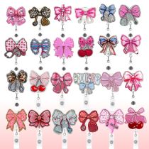 Brogue Knot Series Fun Snap Fastener Sparkling Stretch Clasp ID Card Holder Decorative Pin