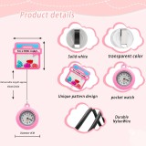 Cute cartoon nurse doctor fun rocking music stretchable wall clock creative badge identification case pocket watch