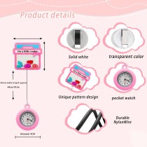 Cute cartoon nurse doctor fun rocking music stretchable wall clock creative badge identification case pocket watch