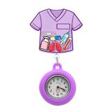 Cute cartoon nurse doctor fun rocking music stretchable wall clock creative badge identification case pocket watch