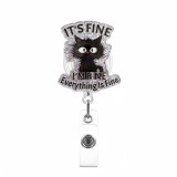 Cat-themed fun elastic closure cartoon decorative document folder CAT pull-tab pendant