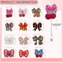Brogue Knot Series Fun Snap Fastener Sparkling Stretch Clasp ID Card Holder Decorative Pin