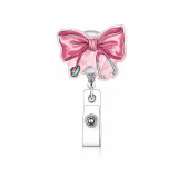 Brogue Knot Series Fun Snap Fastener Sparkling Stretch Clasp ID Card Holder Decorative Pin