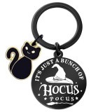 Halloween color printing stainless steel keychain ghost pattern UV printing pendant decoration cartoon
