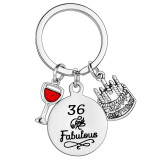 Stainless steel keychain with engraved lettering can be customized for birthday gifts, red wine pendants, and tags