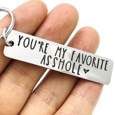 Titanium Steel Personalized Cute Engraved Keychain - Valentine's Day, Christmas, Gratitude, Motivation, and Appreciation Gifts
