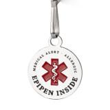 Double Snake Staff Pendant Medical Logo Snake Staff Stainless Steel Keychain Hanging