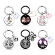Halloween color printing stainless steel keychain ghost pattern UV printing pendant decoration cartoon
