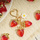 Small Fresh Transparent Strawberry Love Pendant Keychain Bag Pendant