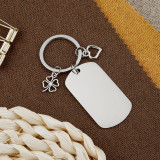 Keychain stainless steel heart-shaped pendant keychain