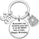 Stainless steel keychain with engraved lettering can be customized for birthday gifts, red wine pendants, and tags