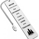 Stainless steel bookmark inspirational creative engraved bookmark Thanksgiving Christmas colleagues friends gifts