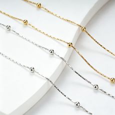 O-chain stainless steel bead necklace bracelet collarbone chain