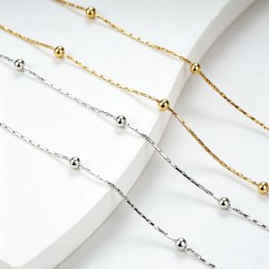 O-chain stainless steel bead necklace bracelet collarbone chain
