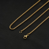 60cm Stainless steel square pearl chain keel chain Fried Dough Twists chain chain chain necklace
