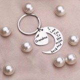 Moon accessories hanging buckle stainless steel keychain car key modern simple heart-shaped design