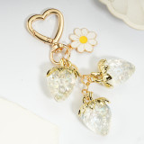 Small Fresh Transparent Strawberry Love Pendant Keychain Bag Pendant