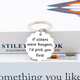 Sisters gift pink rose accessories stainless steel keychain birthday gift for sister bow