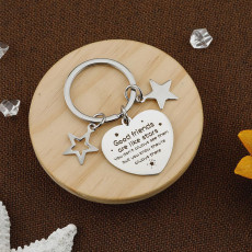 Keychain stainless steel heart-shaped pendant keychain