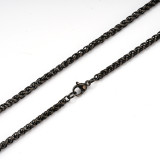 60cm Stainless steel square pearl chain keel chain Fried Dough Twists chain chain chain necklace